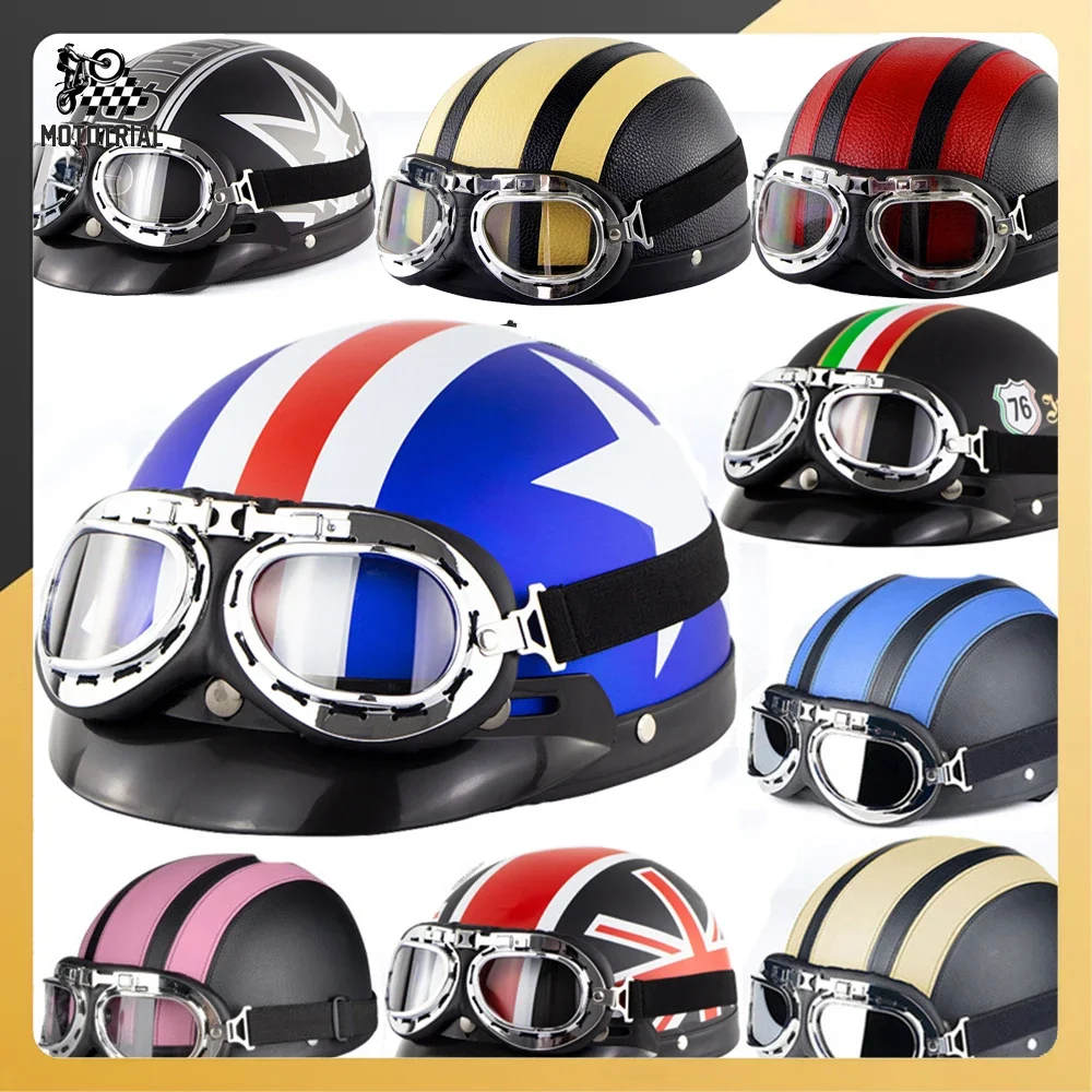 

Retro Half Adult Helmets Motorcycle Cruise Helmet Motorcycle Scooter Helmet For Harley Vintage GERMAN Motorcycle Moto men women