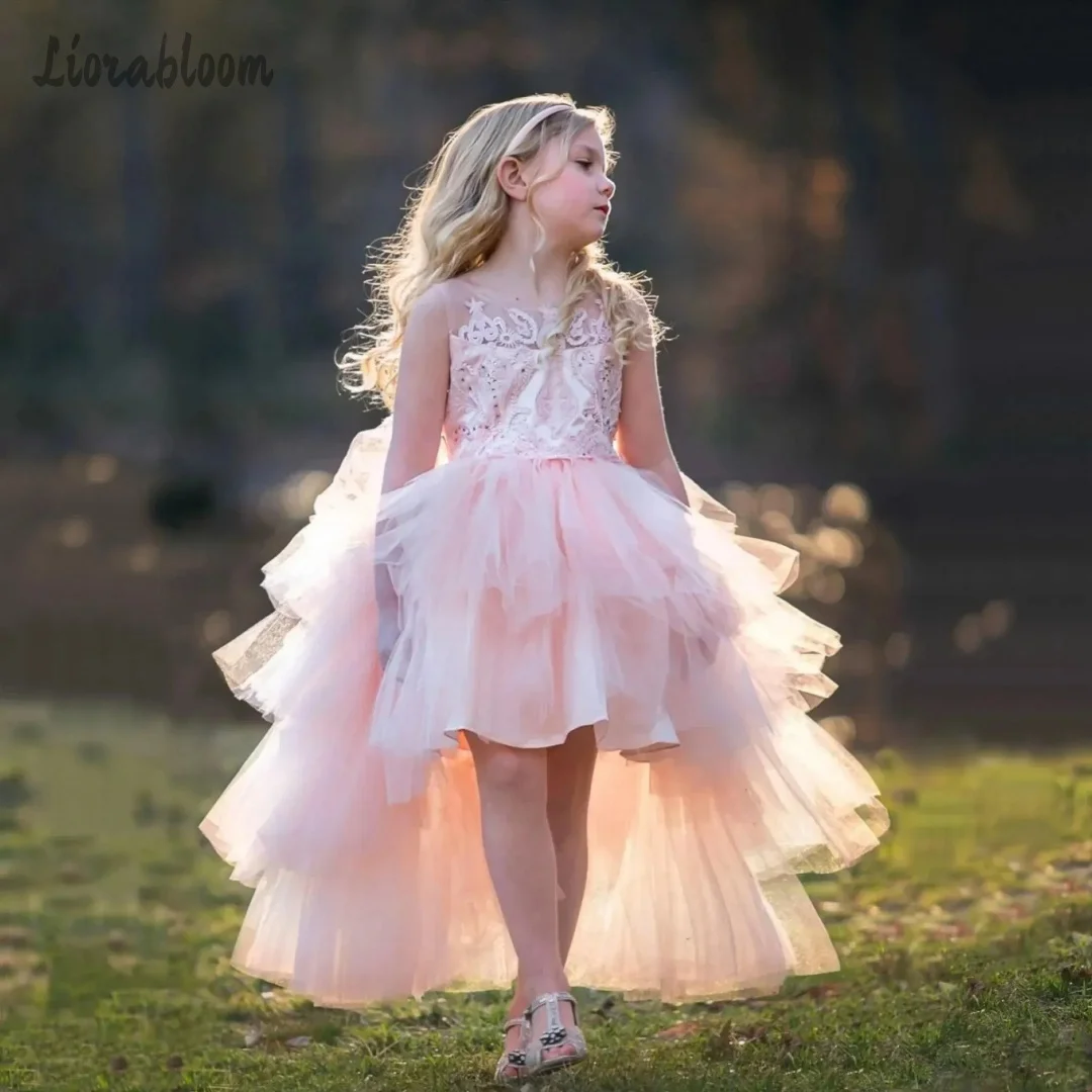 

Customized Flower Girl Dress Formal Evening Gown Strappy Evening Gown Tulle Dress Wedding Party Attire свадебное платье