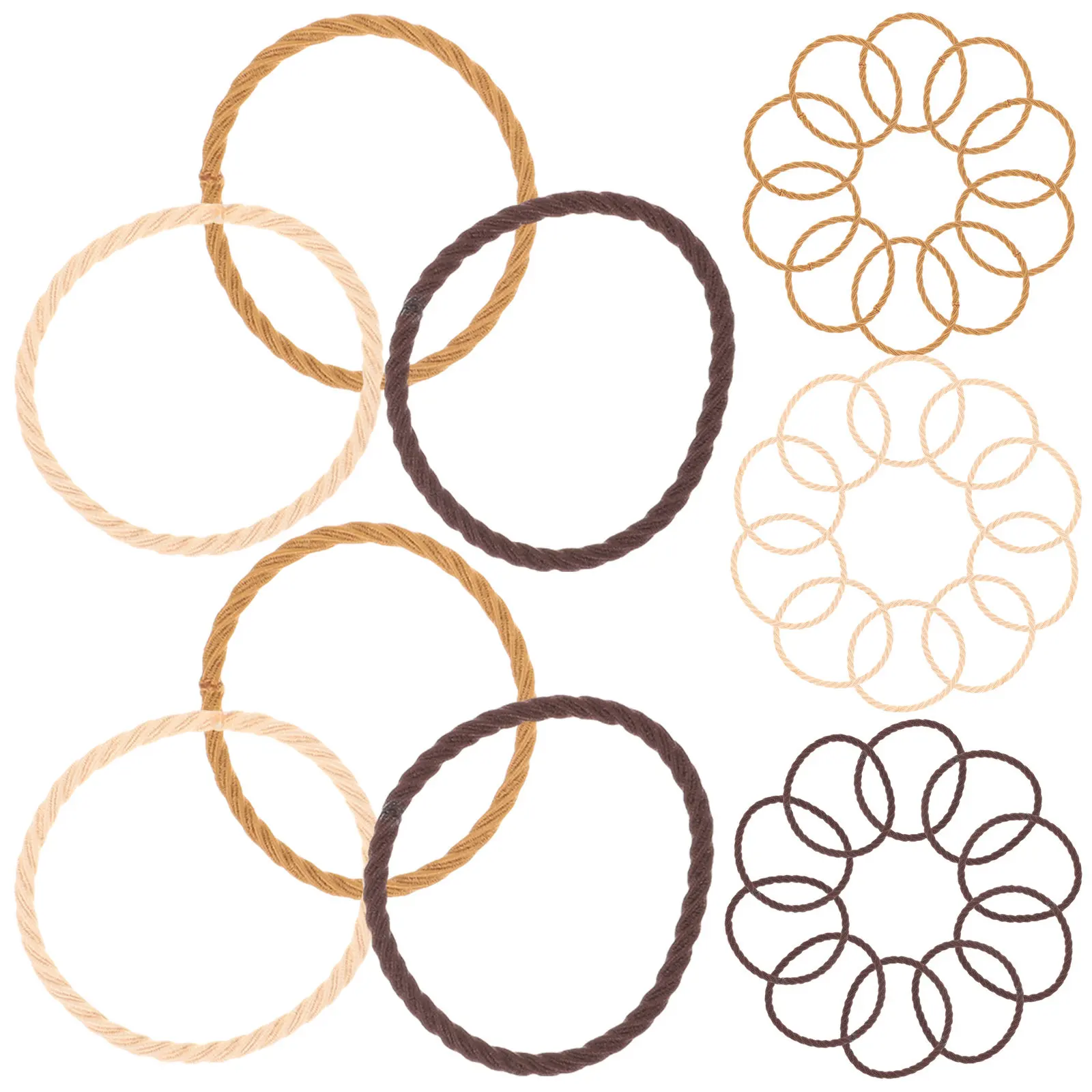 

50 шт. эластичных резинок для волос для женщин, бесшовный дизайн, нескользящие, для хвоста, кольца-браслеты, аксессуары для укладки, оптовая упаковка