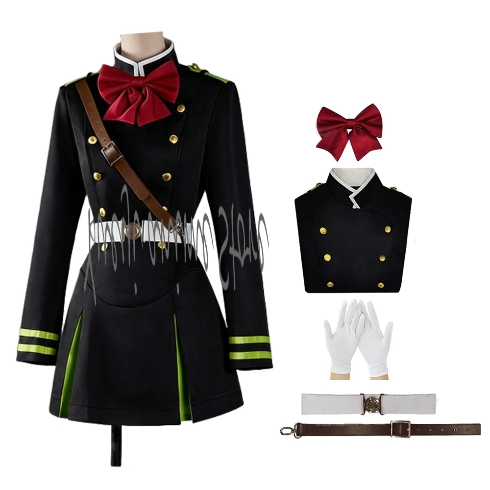 

Customized -Anime Shinoa Hiiragi Cosplay Costume Mitsuba Sangu Uniform Halloween Party Cos