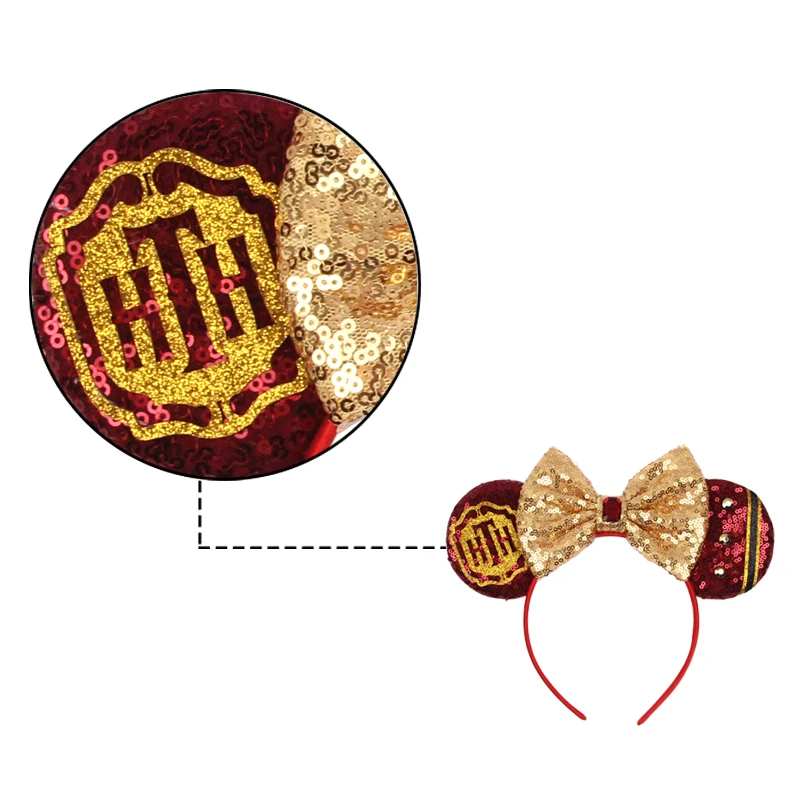 2026 Lion Character Mouse Ears Headband For Kids Party Festival Cosplay Animals Kingdom Hair Accessories Sequins Bow Hairband view 6
