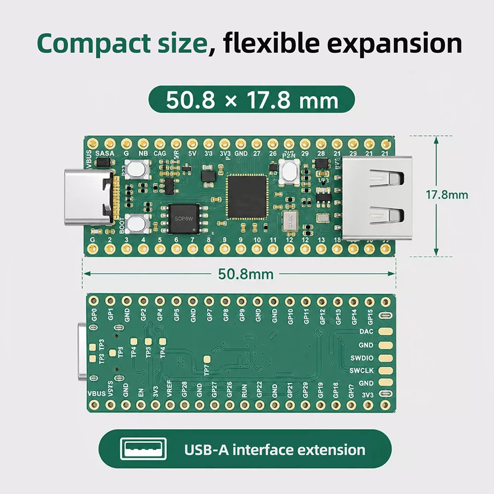 RP2350 Development Board Microcontroller with Type-C Interface 150MHz 4MB Flash High Performance for Raspberry Pi Pico 2