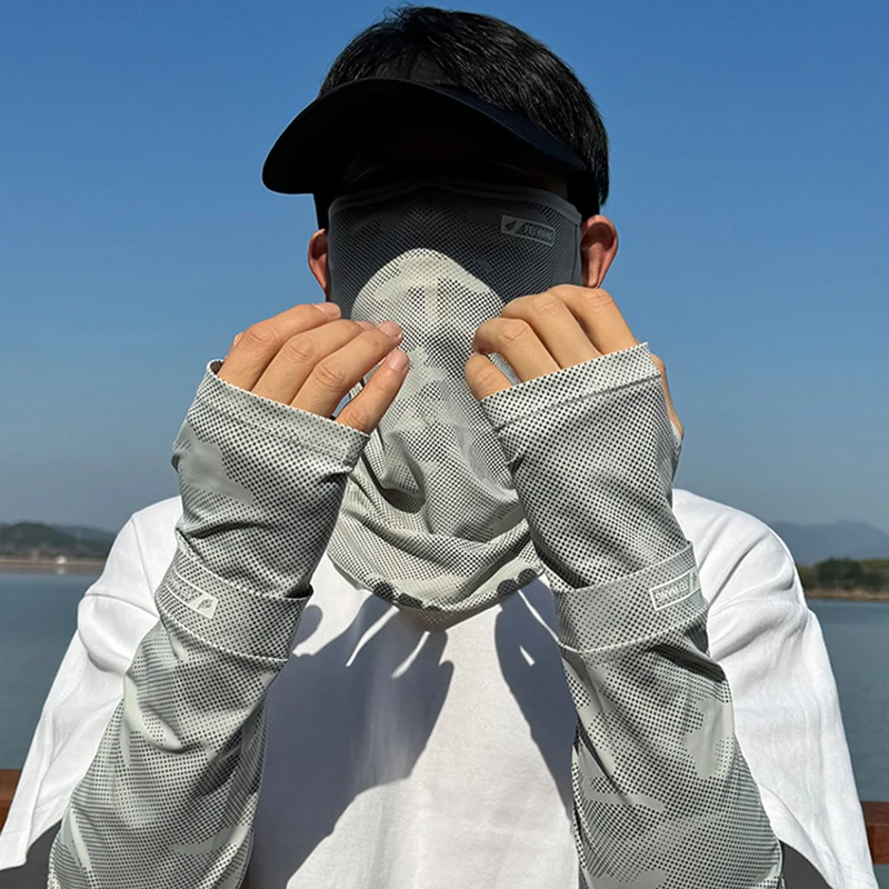 Masker Wajah Pria Wanita Perlindungan Matahari/UV Penutup Leher Panjang Sejuk untuk Bersepeda Motor Memancing