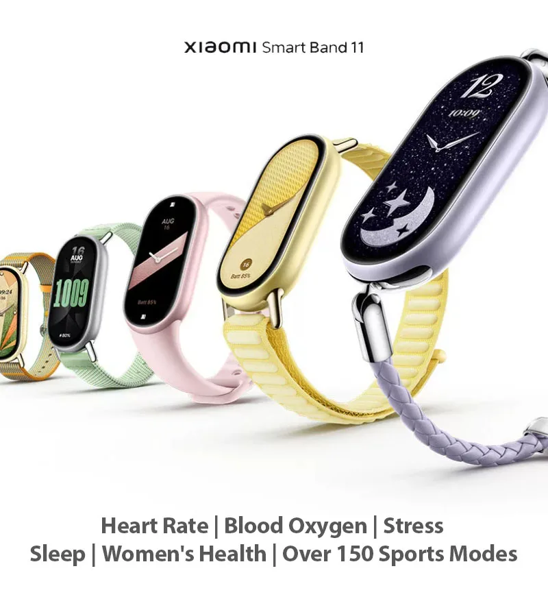 Xiaomi Band 11 Versão Global 9,99mm Ultrafino 15,58g Leve 150+ Modos Esportivos Monitoramento de Saúde e Sono de Alta Precisão à Prova d'Água