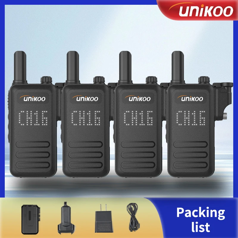 

4PCS UNIKOO UK290W Walkie Talkie One-click Matching Dot Matrix Disolay Long Range IP67 Waterproof Two Way Radios