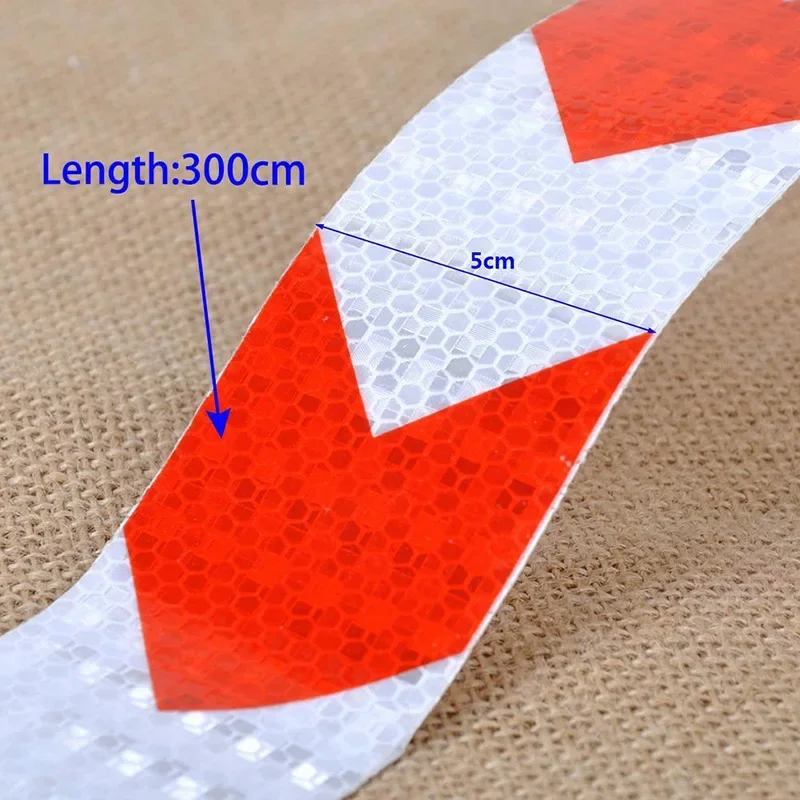 5x100CM Arrow Reflective Tape Car Decor Decals Car Warning Safety Caution Adhesive Protective for Truck Auto Motorcycle Stickers