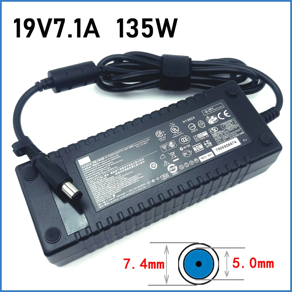 Adaptador de CA genuino de 135W para HP Compaq Elite 8000 8200 8300 NC4400 NC6300 NC6400 NC6120 NC6110 cargador de cable de alimentación 7.1A