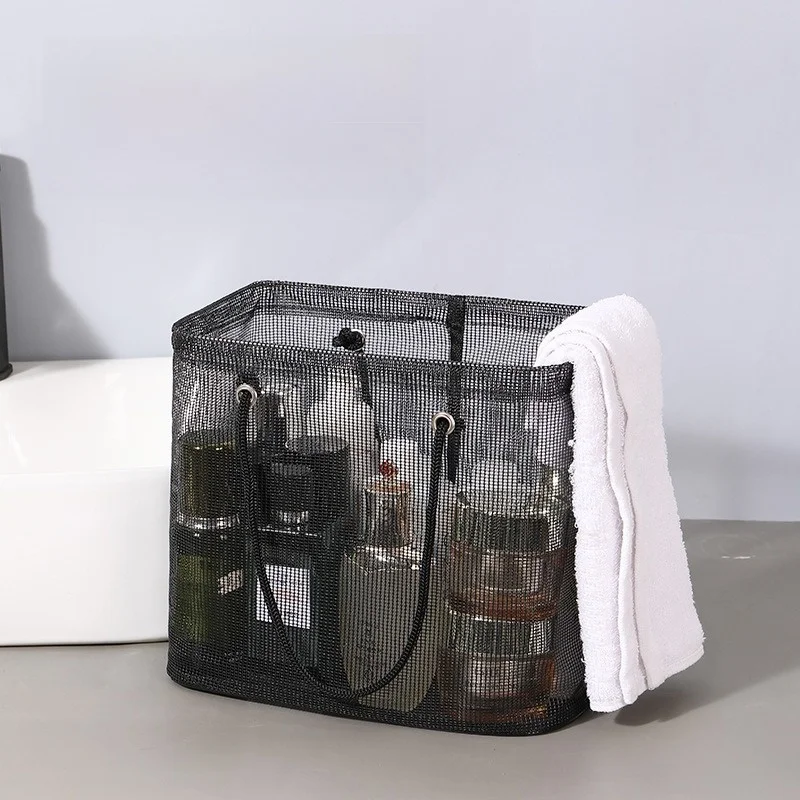 

Mesh Drainage Bath Basket Fitness Swimming Rafting Beach Bag Handheld Student Bathhouse Toiletries Storage Bag