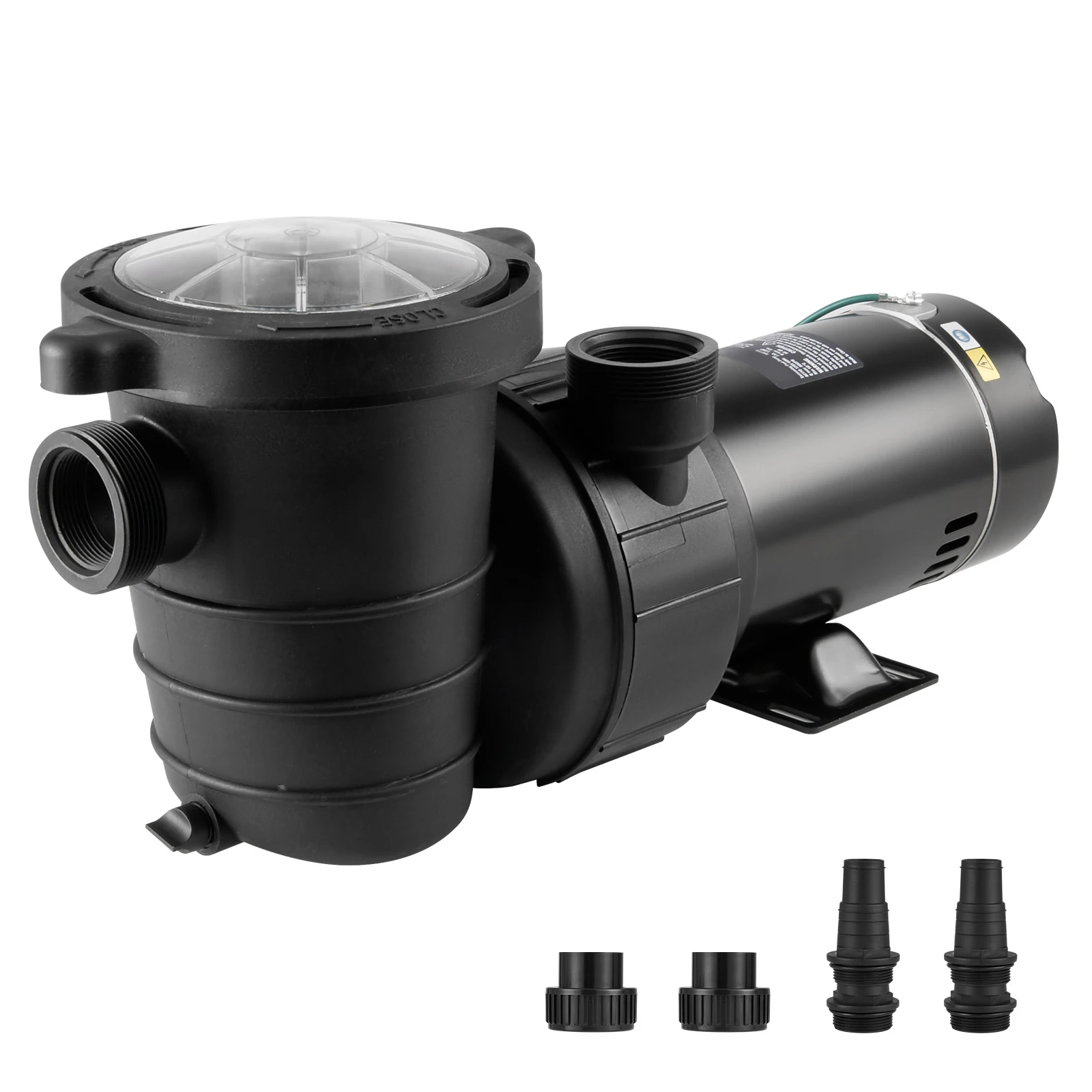 SucceBuy Bomba para piscina sobre el suelo 1HP/1,5HP/2HP de marcha única con cesta de filtro para piscinas sobre el suelo Bañeras de hidromasaje Spas con certificación UL