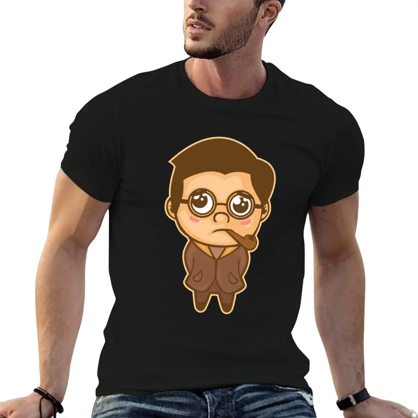 Kawaii Sartre - Japanese Style Philosopher T-Shirt plus size clothes funny meme t-shirts men t shirts high quality