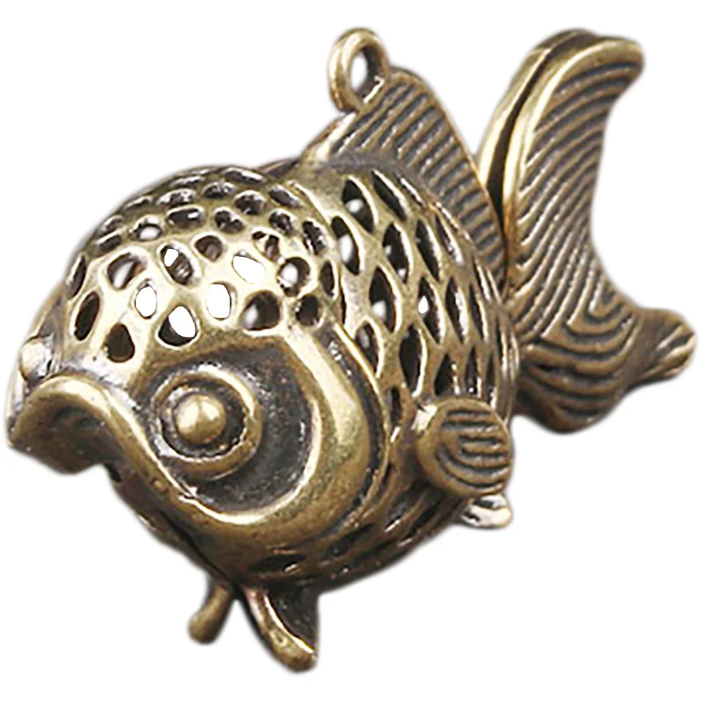 

Brass Fish Statue Stylish Home Desk Decoration Office Vintage Fish Sculpture Ornament Ideal Gift for Family Friends Lovers