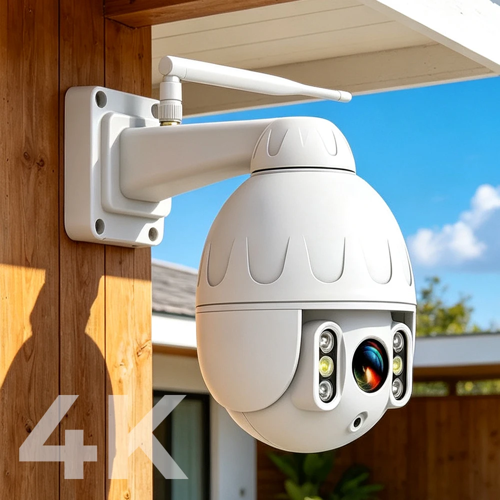 4K 8MP IMX415 WiFi PTZ Camera Outdoor 5X Optical Zoom Auto Tracking IP Camera Spotlight Color Night Vision CCTV Security Cameras