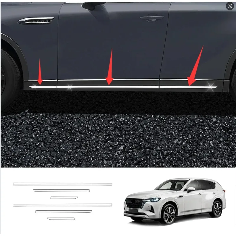 

For MAZDA CX-60 CX60 2022-2023 2024 2025 Car Door Body Side Molding Trim Cover Protector Strip Scuff Guard Car Accessory