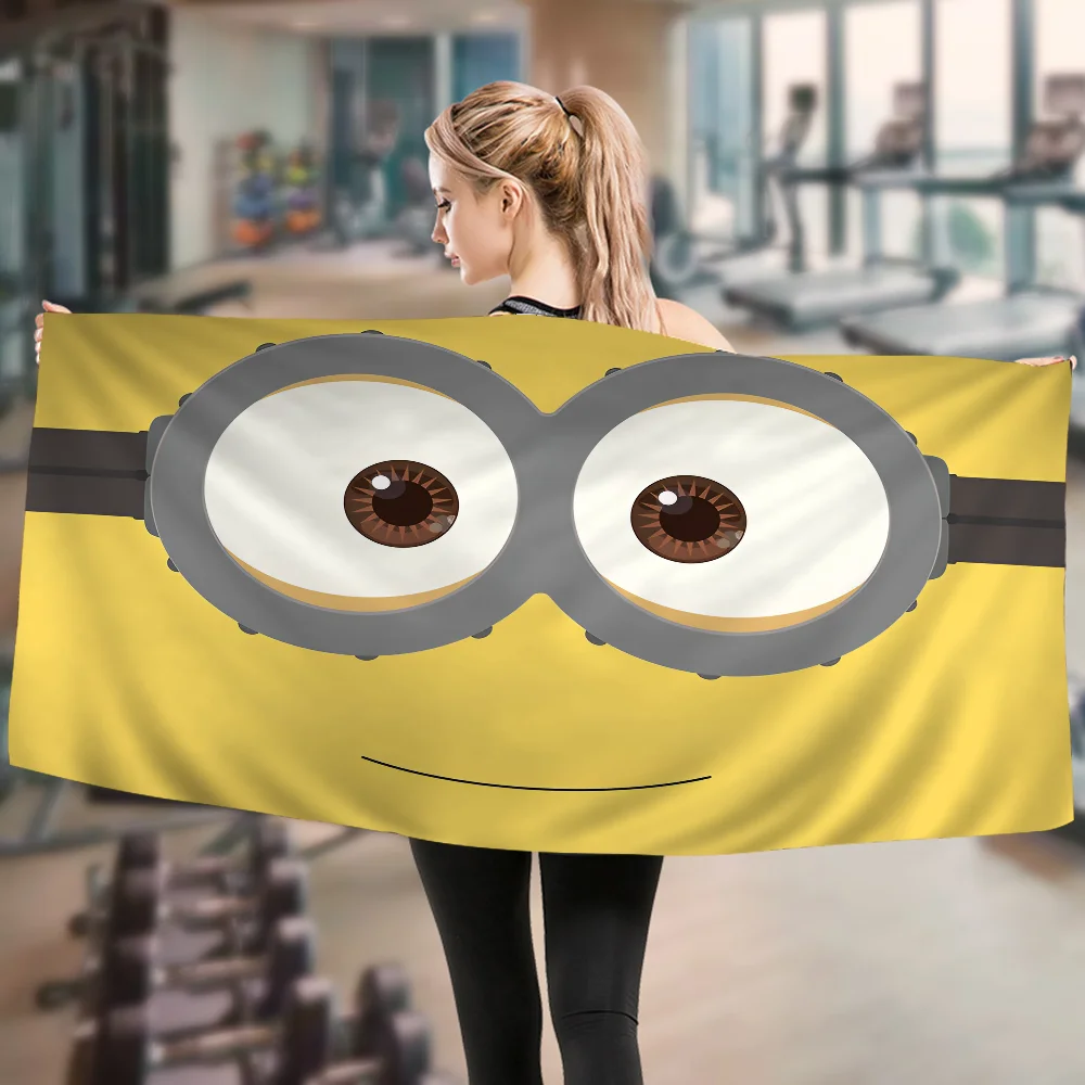 Kawaii M-Minions süßes Handtuch, Mikrofaser-Strandtuch, saugfähig, schnell trocknend, weich, für Yoga, Schwimmresort, Bergsteigen