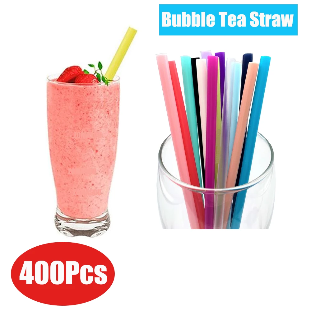 50-400 pezzi grandi cannucce colorate e nere Bubble Tea paglia MilkTea frullati Milkshake Party Wedding Bar accessori per la casa