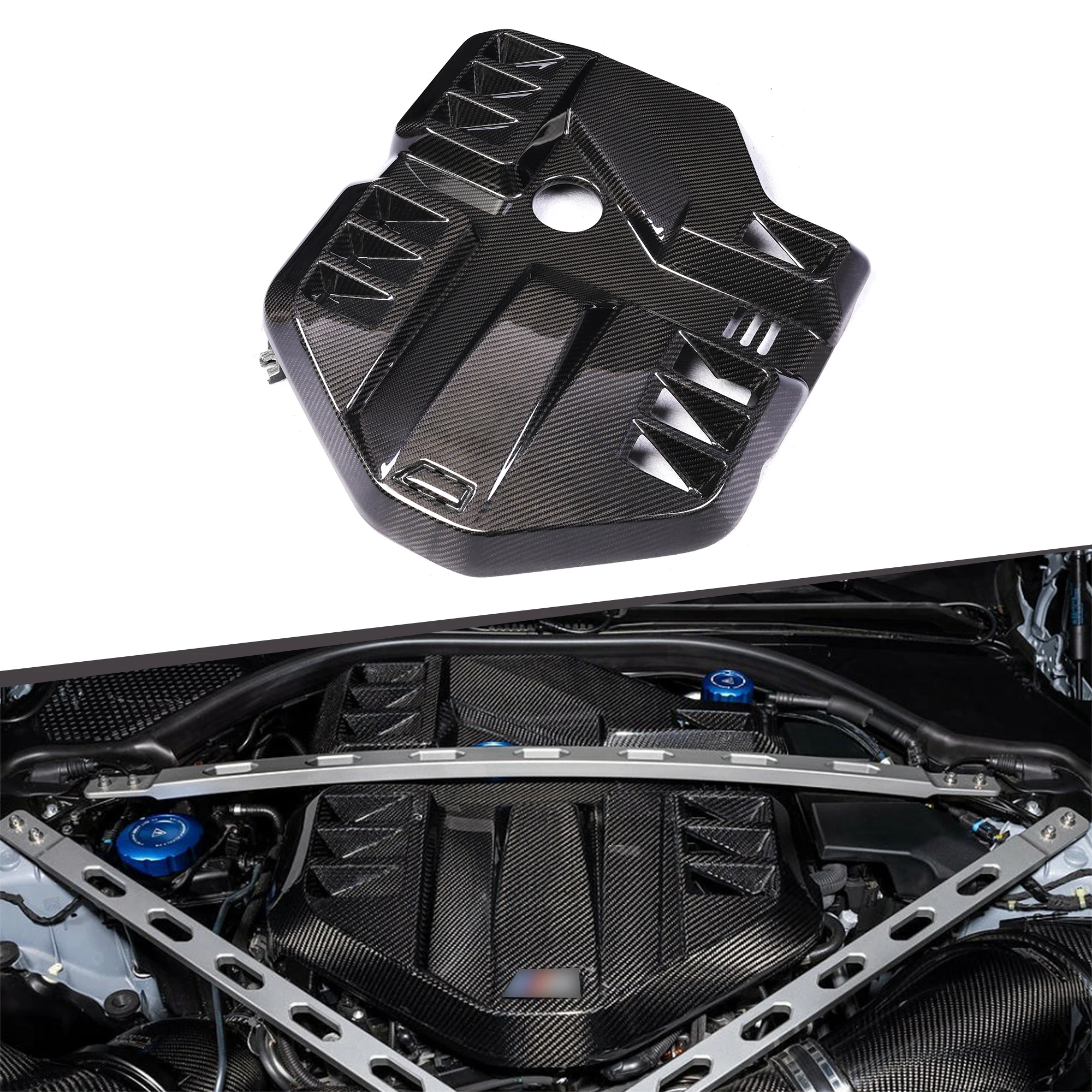 

Dry Carbon Fiber Engine Cover Full Cap Trim Performance Interior Upgrade for BMW G80 M3 G82 G83 M4 2021+
