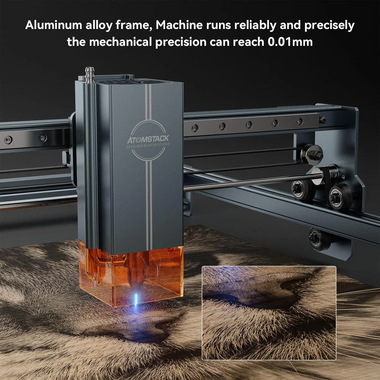 ATOMSTACK A20 PRO V2 Laser Engraver Cutter 24000mW 0.08mm Laser Engraving Machine for Wood Metal Dark Acrylic Glass Leather