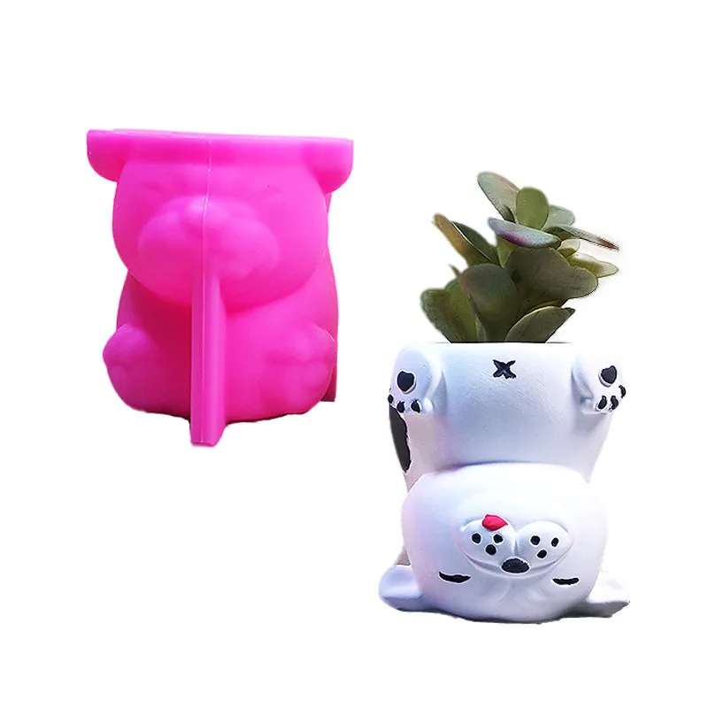 

Силиконовая форма для цветов для щенков для сочных горшков, штукатурка, цемента, поделок для домашнего декора