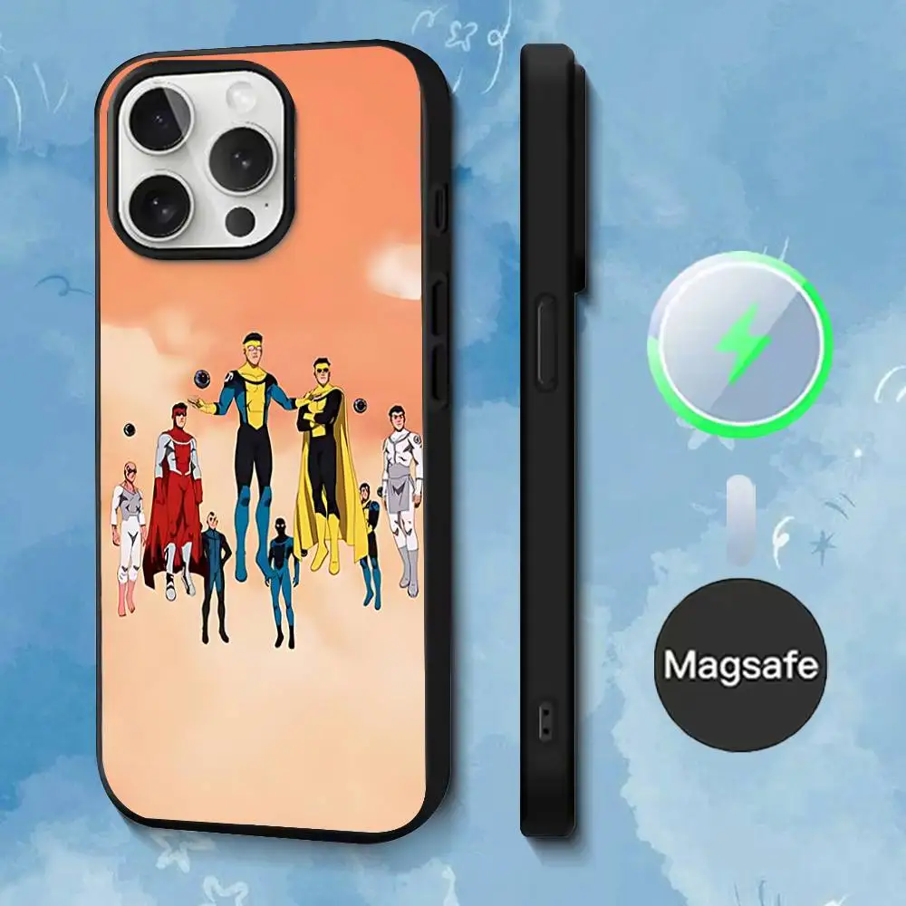 حافظة هاتف خارقة I-Invincible لهاتف iPhone 17,16,15,14,13,12,11,Pro,Max,Plus,Mini,SE4,E شحن لاسلكي Magsafe مغناطيسي