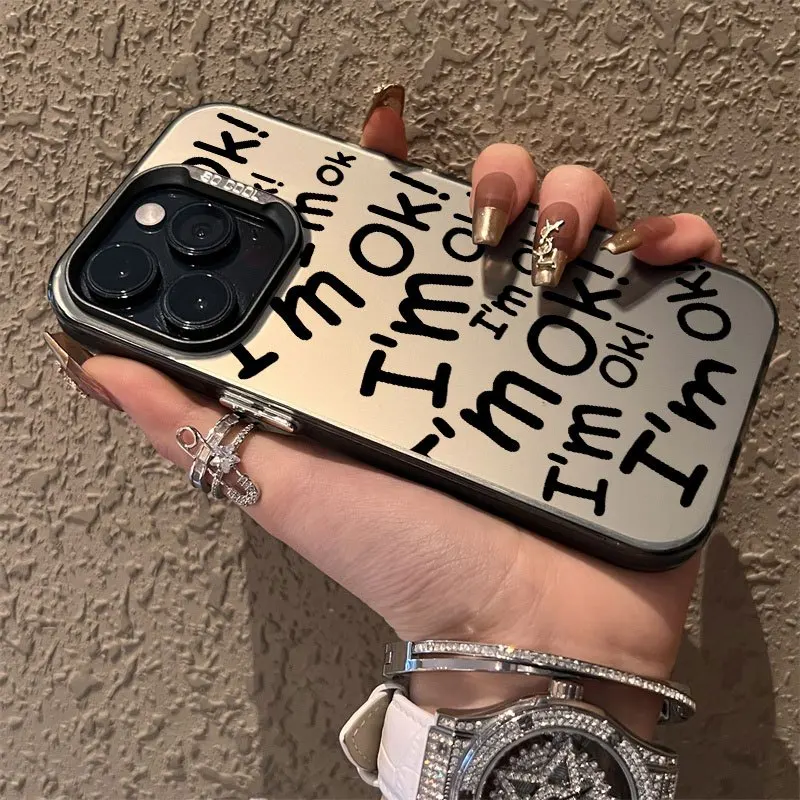 

Simple fashionable letter design phone case for iPhone 16 15 14 13 12 11 Pro/ Max/Plus shock-proof rear cover anti-fingerprint
