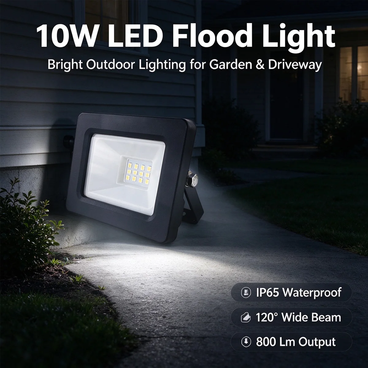 10W 800LM LED FloodLight IP65 Waterproof AC220V Outdoor Wall Flood Lights Garden Projector for Yard Patio Garage Outdoo