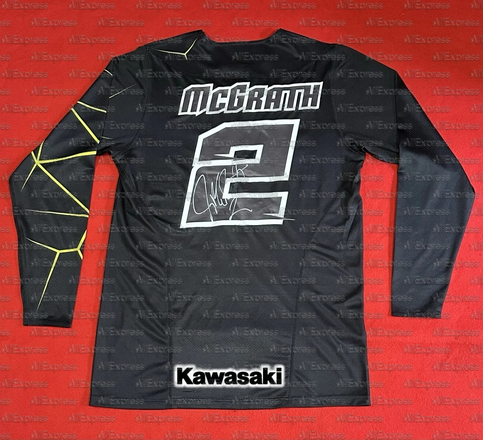 

Kawasaki JEREMY MCGRATH SUPERCROSS RACE # 2. ВИНТАЖНАЯ ФУТБОЛКА MOTOCROSS, весенне-осенняя спортивная футболка, топы с длинными рукавами для взрослых