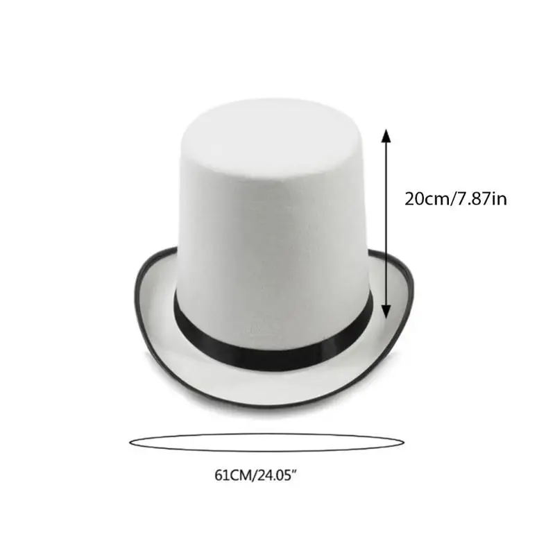 652F Short Brim Fedora Top Hat Western Cowboy Hat for Boy Men Adults Cap