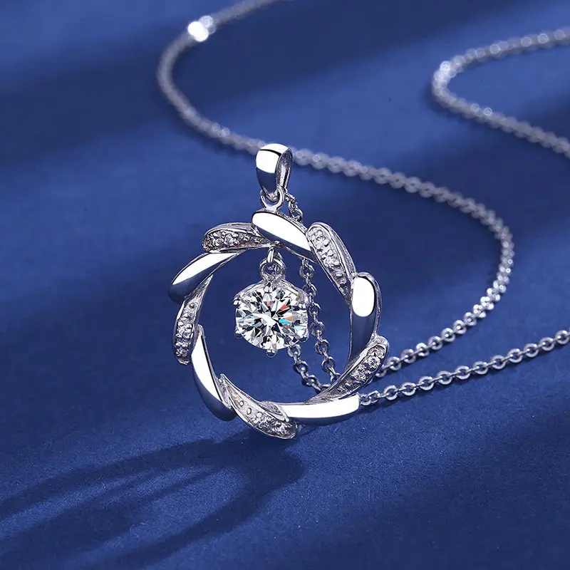 925 Sterling Silver Necklace Pendant Shining Zircon for Women Wedding Jewelry Engagement Charm Party Gift royal