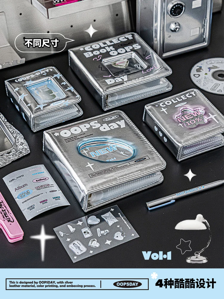 Laser Photocard Binder Kpop Shiny PU Leather Photo Card Collect Book 3inch Pocket Album