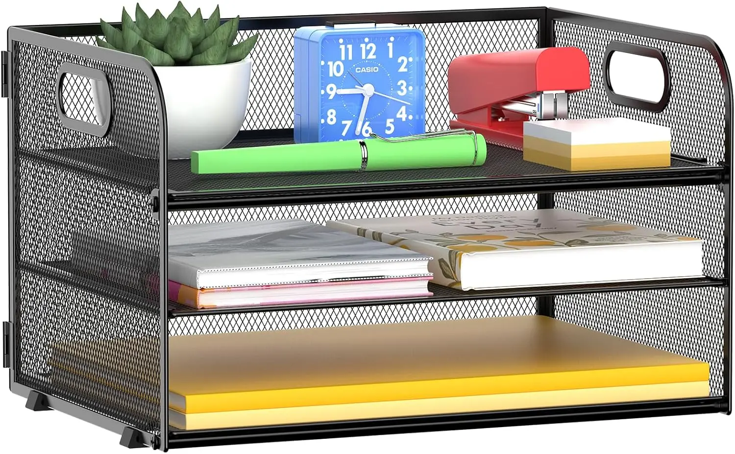 

Трехуровневый сетчатый органайзер с ручкой для офиса, дома и школы