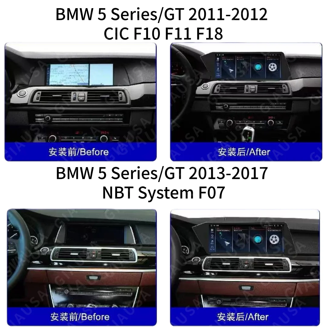 Android 13 Radio GPS Navi Auto Carplay Touch Screen For BMW 5 Series GT F10 F11 2011-2012 CIC /F07 2013-2017 NBT Car Multimedia