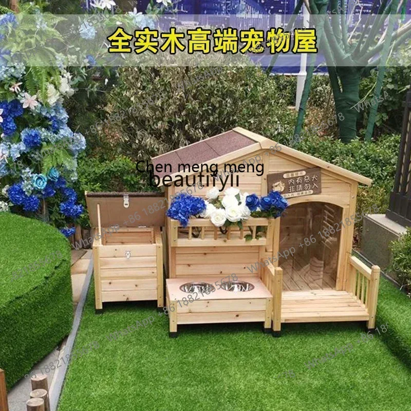 

SS 7304New Arrivals Kennel All Seasons Outdoor Waterproof and Antiseptic Wood Pet Products Dog House Cat Cage
