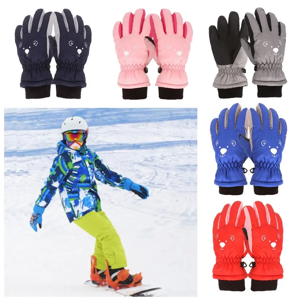 

Winter Fashion Cartoon Windproof Cute Sports Mittens Waterproof Thick Warm Kids Ski Gloves