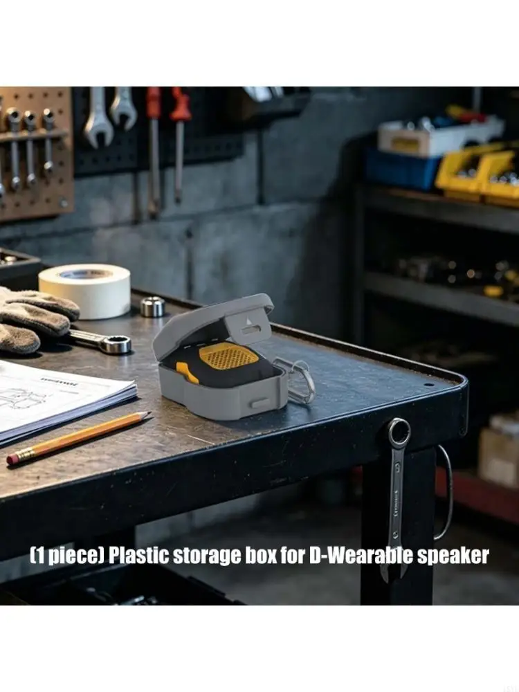 Speaker Carrying Case for Wearable Speaker, Customize Molded Hard Cover with Clip Carabiner for Tool Bag Organization and Daily