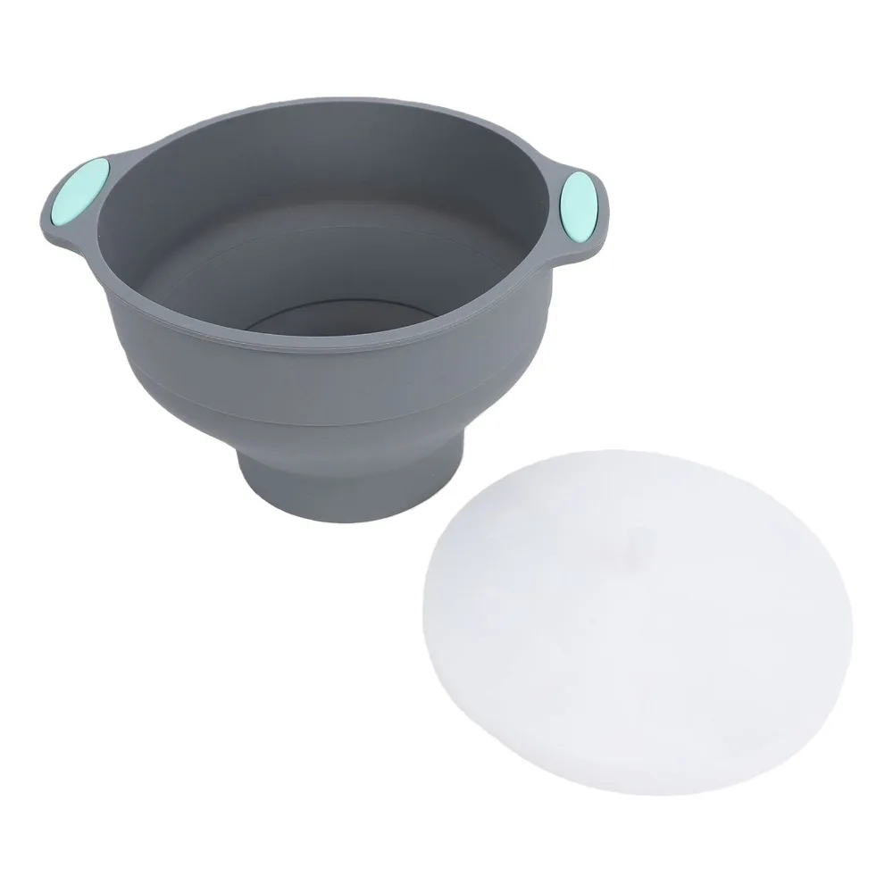 Silicone Popcorn Popper Bowl Oil Draining Collapsible Microwave Popcorn Maker BPA Free Dishwasher Safe Cake Mold Oven Air Fryer