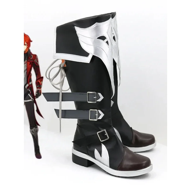 

Игра Аниме Genshin Impact Diluc Ragnvindr Обувь для косплея Сапоги Аксессуары для костюмов на Хэллоуин Реквизит6;d'3,h'7.b;