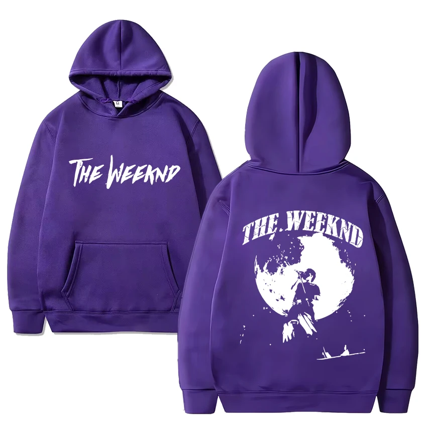 Spersonalizowana bluza z kapturem z nadrukiem muzyki The Weeknd Moonlight 2024, unisex, w stylu casual, czarna bluza, mężczyźni, kobiety, polarowe swetry z długim rękawem