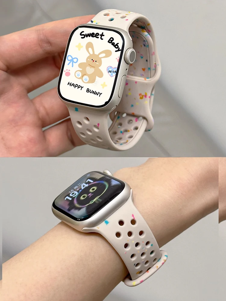 Силиконовые ремешки для Apple Watch Band Ultra 2 49 мм 42 мм 46 мм 45 мм 44 мм 40 38 41 мм Спортивный браслет correa iWatch10 9 8 7 6 5 4 3 SE