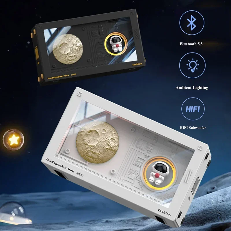 ブルートゥースとHi-Fiサウンドを備えたポータブルヴィンテージスピーカー,サブウーファー,ワイヤレスmp3ミュージックプレーヤー,温かみのあるアンビエントライト,TFサポート,USB, AUX