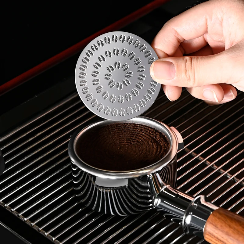 Wiederverwendbarer 304 Edelstahl Doppel-Kaffeefilter Sieb Mesh-Sieb Puck-Sieb für 51/54/58MM Espresso Portafilter Maschine Werkzeug