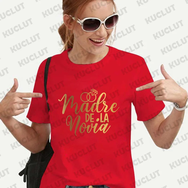 Spanische Grafik T-Shirt Vater Mutter der Braut Team Braut Magd Squad T-Shirt Braut Hochzeit y2k Tops einzelne Abschied Blusen