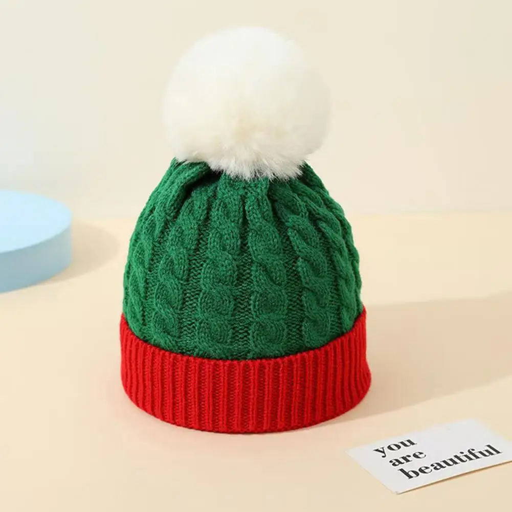 Santa Hat with Pompom Christmas Beanie Hat Peaked Cap Unisex Winter Christmas Hat for Parties Photo Props Santa Claus Cap