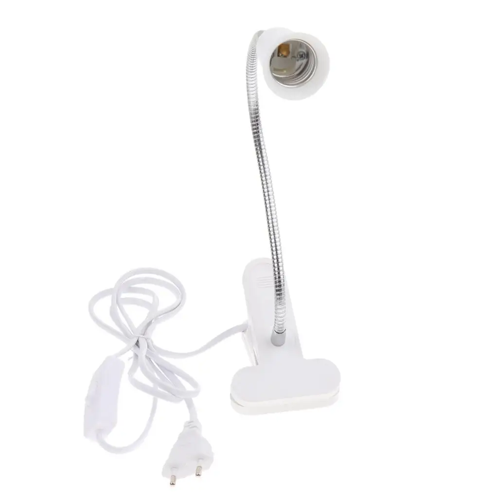 

EU Plug E27 Clip on Reading Light Base Desk Reading Lamp Socket White
