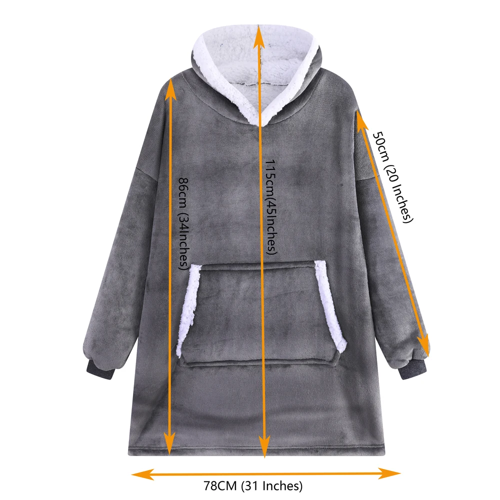 Hoodie Couverture à Manches - Sweat à Capuche Surdimensionné, Polaire, Avec Poches | Pour Hommes, Femmes, Ado, Confort Maison, Extérieur - 7