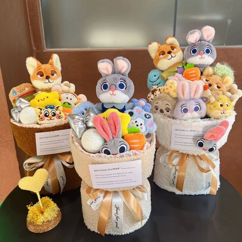 

Cute Soft Zootopia Judy Nick Plush Bouquet Disney Birthday Christmas Valentine Day Graduation Season Gift for Girlfriend Lovers