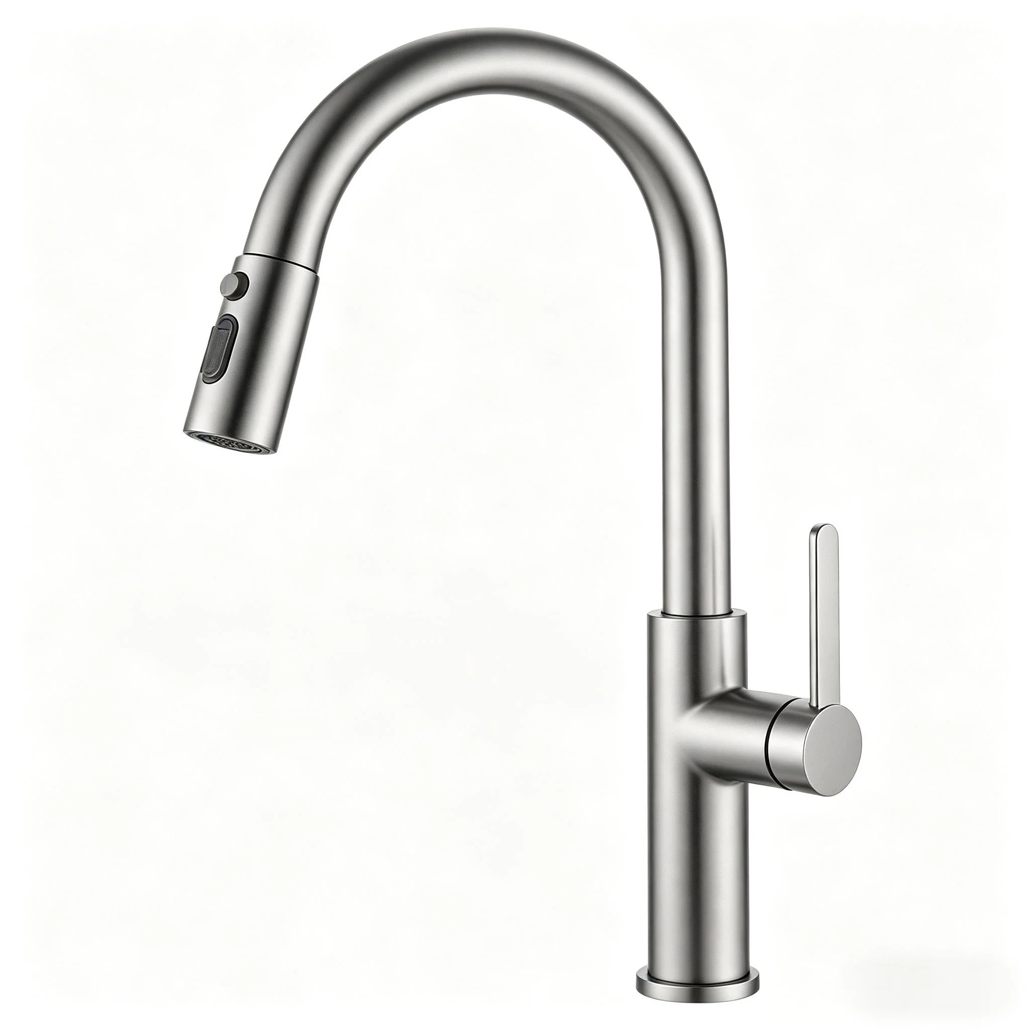Modern Hotel Kitchen Faucet Pull-Down Spray 1 Handle Deck Mounted Electroplated Finish Ceramic Zinc Alloy Hot/Cold Water 3-Year