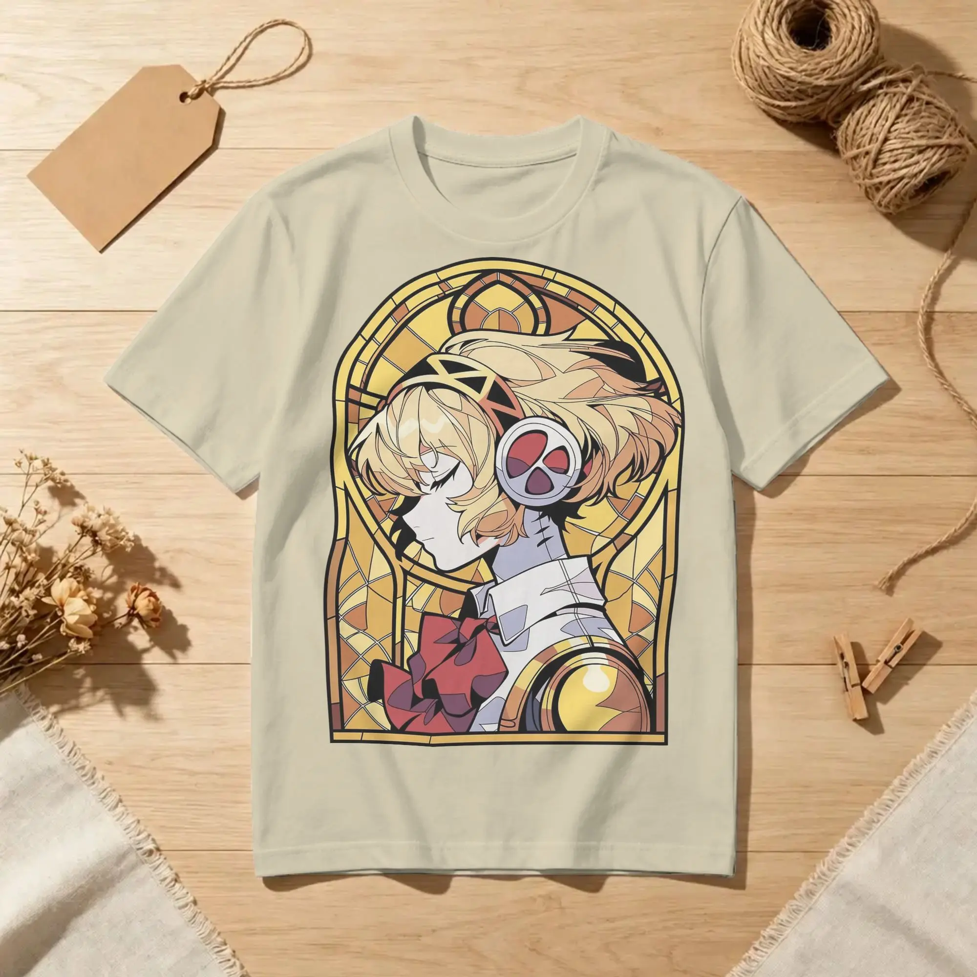 Men Women's T-Shirt Persona Stained Glass Aigis Leisure Pure Cotton Tees Short Sleeve  T Shirts O Neck Clothes Original