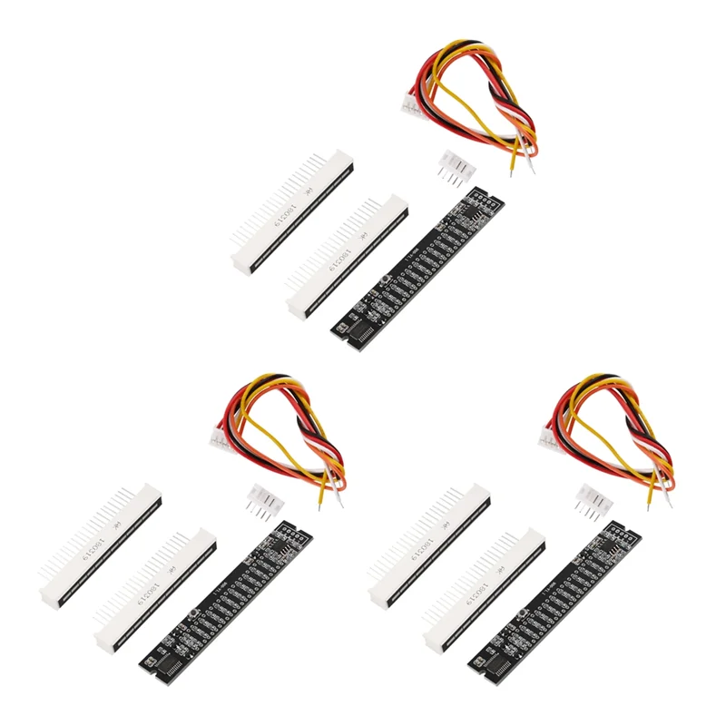 3X صغير مزدوج 12 مستوى مؤشر VU متر مكبر صوت استيريو مجلس قابل للتعديل ضوء سرعة المجلس