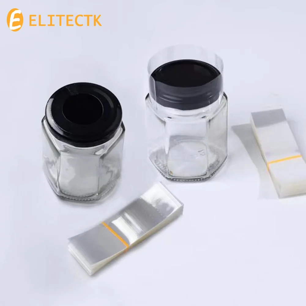 Shrink Wrap Bands for Bottles Jars Seals Heat Shrink Bands Cap Seal for Jars Bottles Mouth Shrink Bag Refillable Shrink Wrap Con