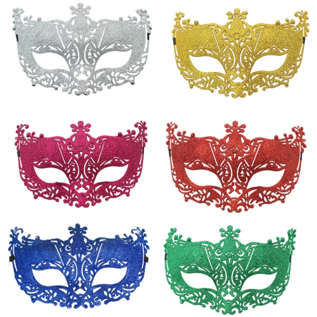 Couple Masks Eye-Catching Venice Glitter Mask Valentine'S Day Mask  Carnival Lace Mask For Date Night Dance Party